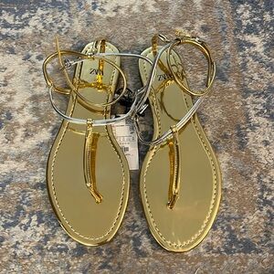 Silver & gold sandals